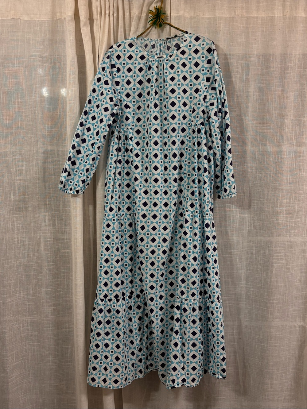 Zara Light Blue Geometric Dress size L